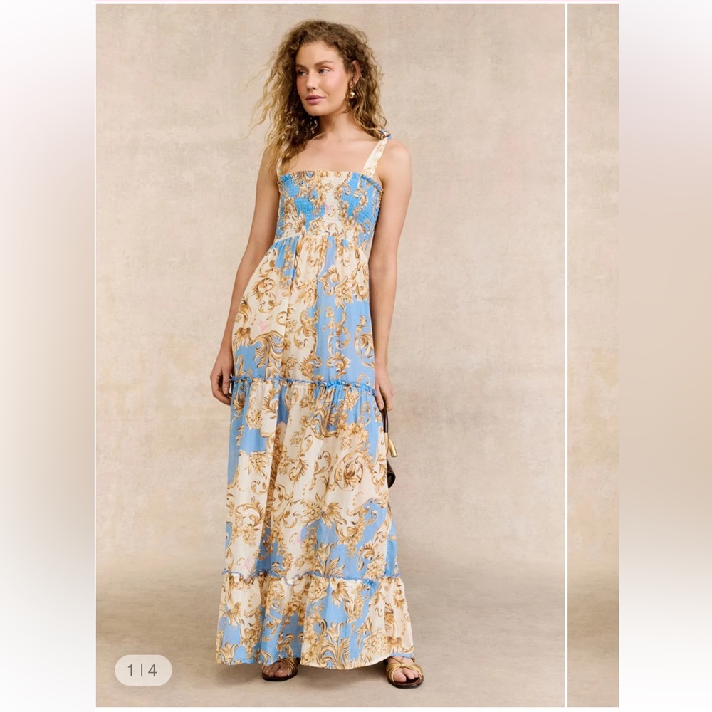 NWT Agua Bendita Lucery Blush Maxi Dress